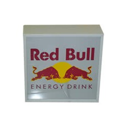 Illuminated RED BULL sign-board