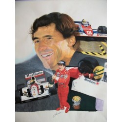 Ayrton SENNA "Le Poleman" limited edition lithography