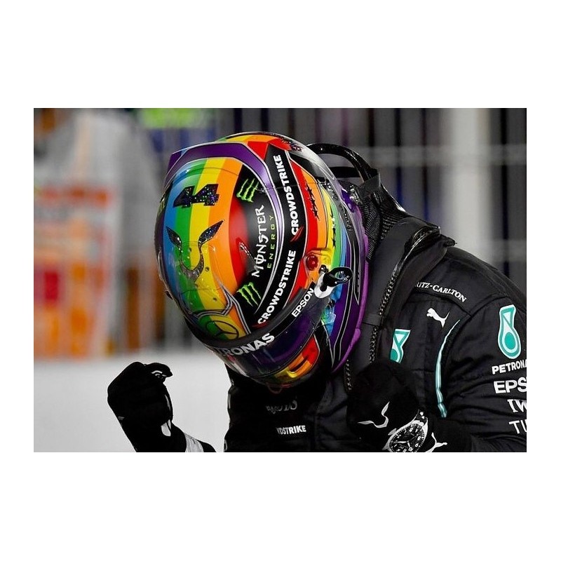 2021 Lewis Hamilton Abu Dhabi 1/5 scale mini helmet - FormulaSports