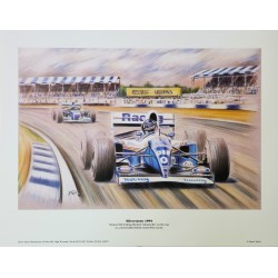 Lithographie Damon HILL Silverstone 1994