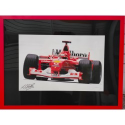 Lithographie dédicacée Michael Schumacher 2002