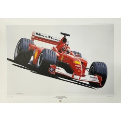 Michael SCHUMACHER 2001 World Champion lithography