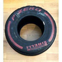 Leclerc & Sainz handsigned Ferrari/Pirelli F1 tyre