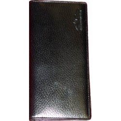 Black leather long wallet with MS logos