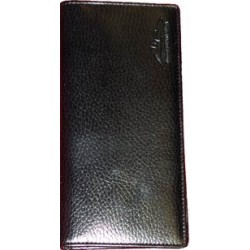 Black leather long wallet with MS logos