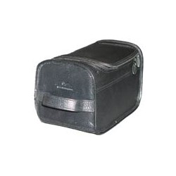 Black leather wash bag with MS logos