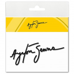 Autocollant Ayrton Senna signature en epoxy 3D, noir