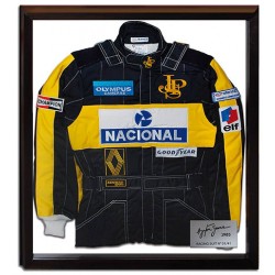 Ayrton Senna / Stand 21 framed replica suit