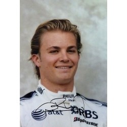 signed A4 Nico Rosberg photograph