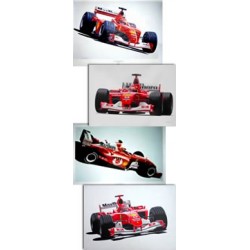 Set of 4 Prints : Michael SCHUMACHER World Champion 2001-2002-2003-2004