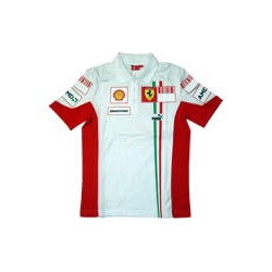 2007 FERRARI Team-polo in white, new